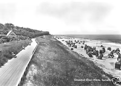 AK, Ostseebad Graal-Müritz, Strand mit Promenade, 1968