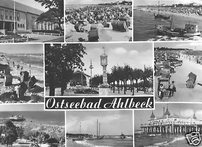 AK, Seebad Ahlbeck Usedom, neun Abb., 1962