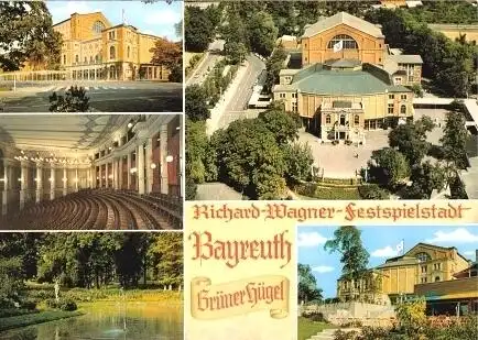 AK, Bayreuth, fünf Abb., Grüner Hügel, ca. 1975