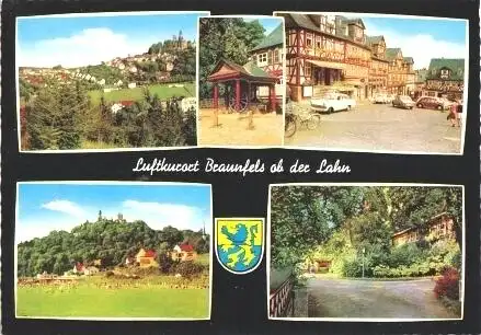 AK, Braunfels Lahn, fünf Abb., Wappen, ca. 1972