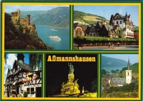 AK, Assmannshausen Rhein, fünf Abb., ca. 1980