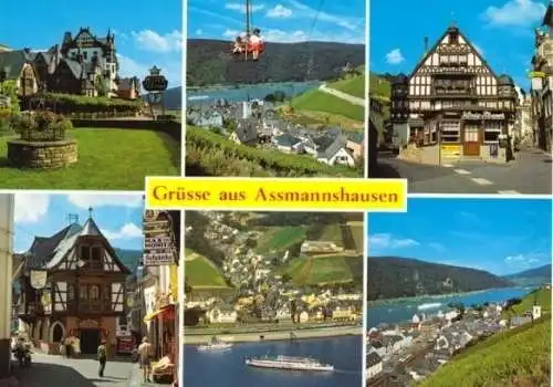 AK, Assmannshausen Rhein, sechs Abb., ca. 1980