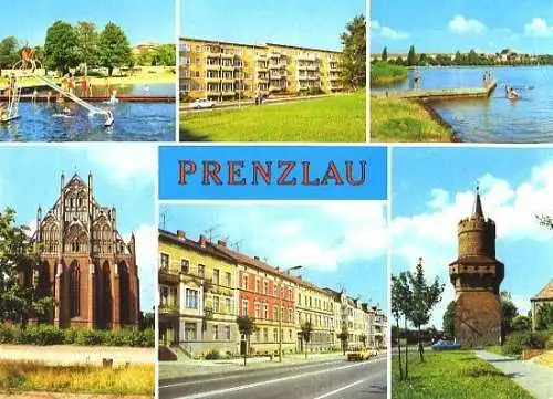 AK, Prenzlau, 6 Abb., u.a. Neubauten, 1984