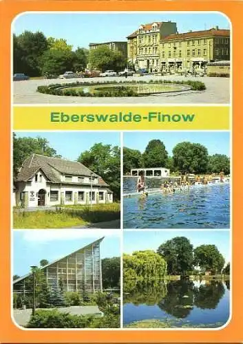 AK, Eberswalde - Finow, 5 Abb., u.a. Schleuse, ca. 1991