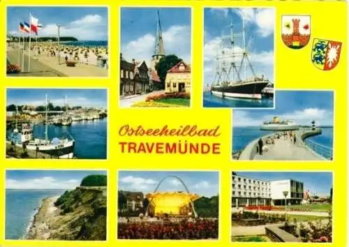 AK, Travemünde, 8 Abb., gestaltet, ca. 1975