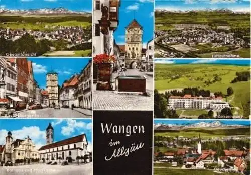 AK, Wangen Allgäu, sieben Abb., ca. 1978