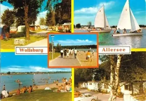 AK, Wolfsburg, Am Allersee, fünf Abb., um 1978