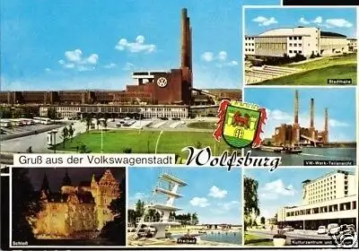 AK, Wolfsburg, sechs Abb., gestaltet, 1980