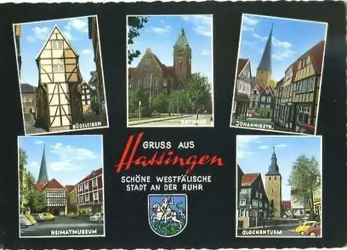 AK, Hattingen Ruhr, 5 Abb., u.a. Bügeleisen, ca. 1970