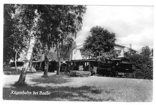 AK, Baabe auf Rügen, Rügenbahn auf der Strecke bei Baabe, 1958