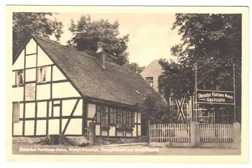 AK, Neuglobsow Kr. Gransee, Theodor-Fontane-Haus, Hotel und Gaststätte, 1956