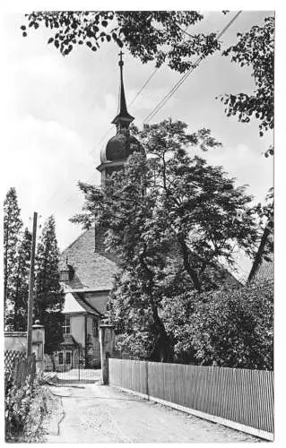 Ansichtskarte, Harmersdorf Erzgeb., Blick zur Kirche, 1958