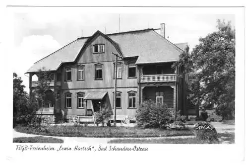 Ansichtskarte, Bad Schandau - Ostrau, FDGB-Ferienheim "Erwin Hartsch", Vers. 1, 1953