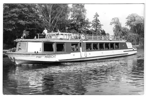 Foto im AK-Format, Berlin, Weiße Flotte, MS Habicht auf der Spree, um 1968