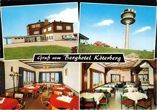 AK, Lügde - Köterberg, Gruß vom Berghotel Köterberg, vier Abb., um 1980