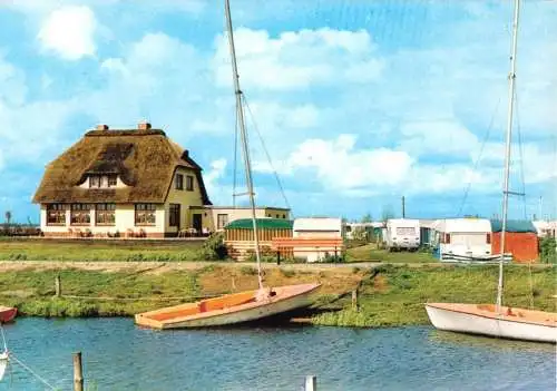 Ansichtskarte, Bedekaspel, Landhaus "Großes Meer", Bootsverleih und Campingplatz, 1973