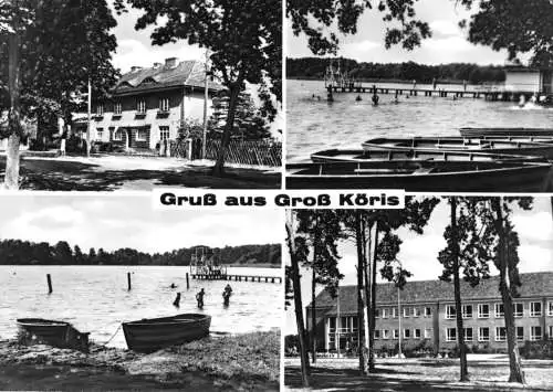 Ansichtskarte, Groß Köris Kr. Königs Wusterhausen, vier Abb., u.a. Oberschule, 1970