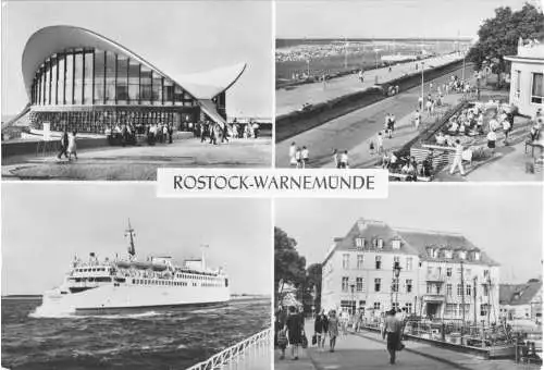 Ansichtskarte, Rostock Warnemünde, vier Abb., 1984