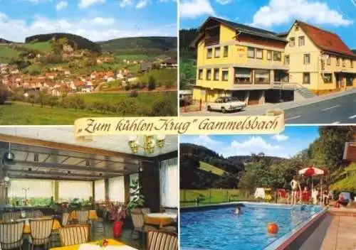 Ansichtskarte, Gammelsbach, 4 Abb, Gasth. "Zum Kühlen Krug", 1981