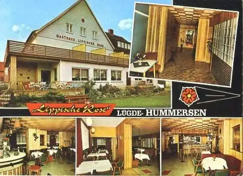 Ansichtskarte, Lüdge - Hummersen, Hotel "Lippische Rose", 1972