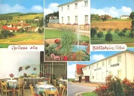 Ansichtskarte, Böllstein Odenwald, 5 Abb., Pension, ca. 1970