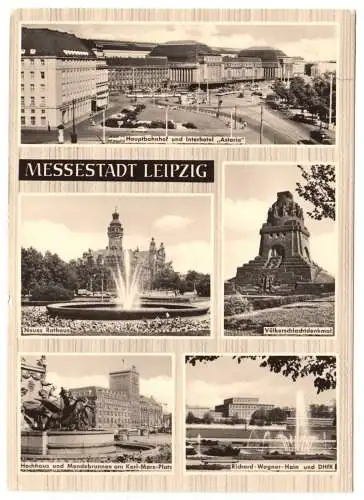 AK, Messestadt Leipzig, fünf Abb., gestaltet, 1965