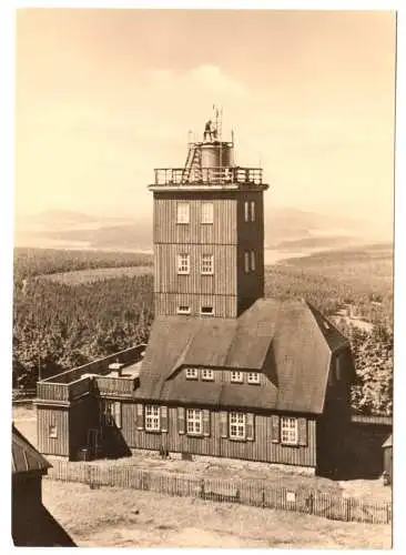 AK, Oberwiesenthal Erzgeb., Wetterwarte auf dem Fichtelberg, 1963