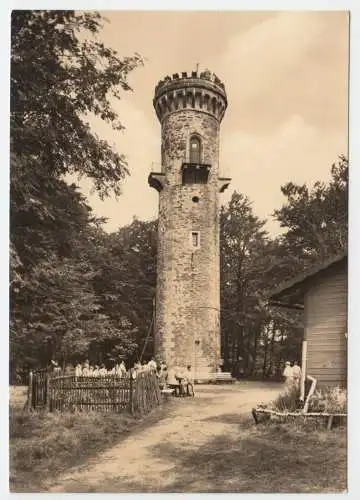 AK, Ilmenau Thür., Aussichtsturm auf dem Kickelhahn, belebt, 1968