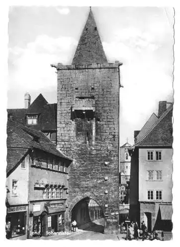 AK, Jena, Straßenpartie mit Johannistor, 1959