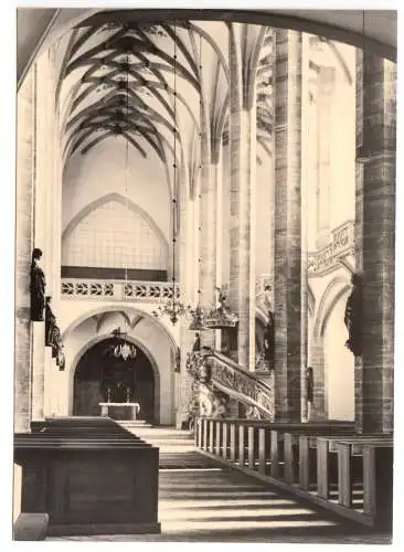 AK, Freiberg Sa., Dom, Innenansicht von Westen mit Altar und Kanzel, 1964