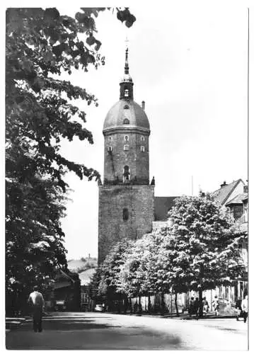 AK, Annaberg-Buchholz, Straßenpartie und Blick zur Kirche, 1964