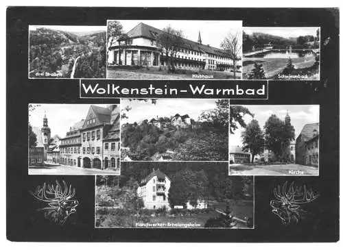 AK, Wolkenstein - Warmbad, sieben Abb., gestaltet, 1967