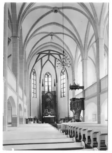 AK, Oberwiesenthal Erzgeb., Martin-Luther-Kirche, Blick zum Altar, 1978