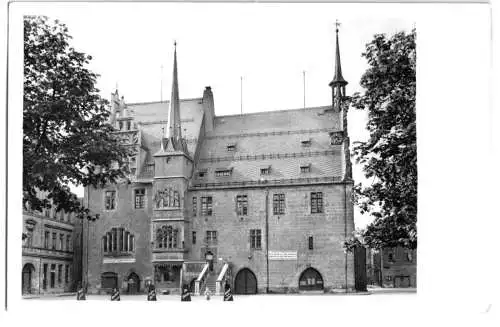 AK, Neustadt Orla, Blick zum Rathaus, 1955