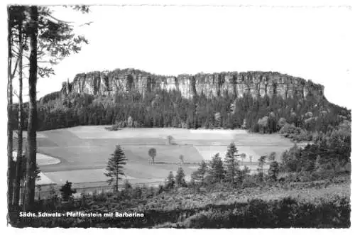 AK, Sächsische Schweiz, Pfaffenstein mit Barbarine, 1958