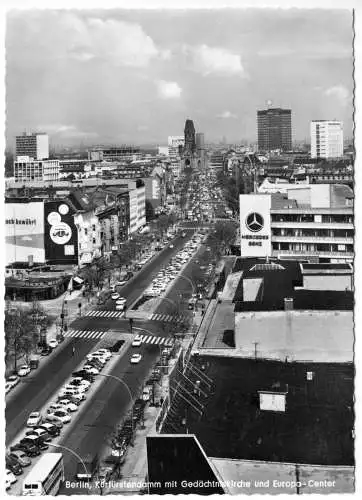 AK, Berlin Charlottenburg, Kurfürstendamm, Totale, um 1965