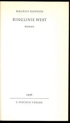 Rowdon, Maurice; Ringlinie West, 1956