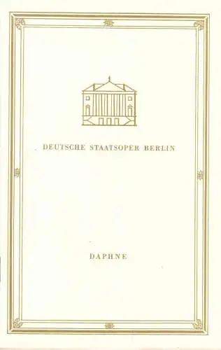 Theaterprogramm, Deutsche Staatsoper Berlin, Daphne, 1971