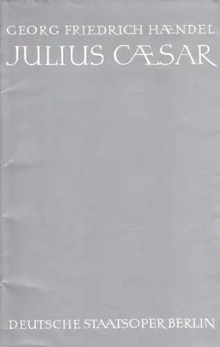 Theaterprogramm, Deutsche Staatsoper Berlin, Julius Caesar, 1970