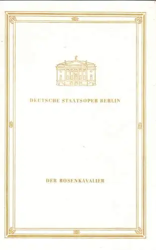 Theaterprogramm, Deutsche Staatsoper Berlin, Der Rosenkavalier, 1975