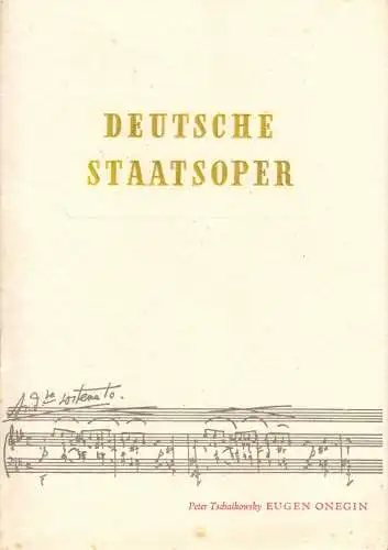 Theaterprogramm, Deutsche Staatsoper Berlin, Eugen Onegin, 1954