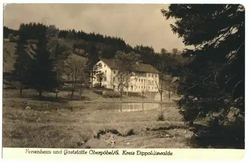 AK, Oberpöbel Erzgeb., Fereinheim und Gaststätte Oberpöbel, 1962