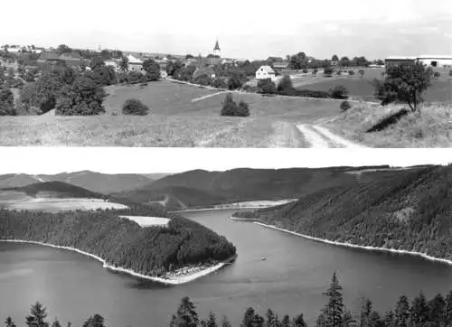 AK, Wilhelmsdorf, Ortsansicht und Stausee der Hohenwartesperre, 1972