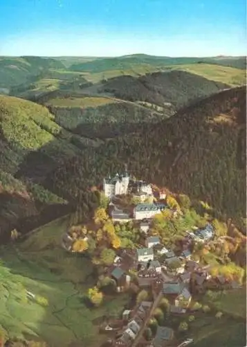 AK, Ludwigsstadt, OT Lauenstein, Burg Lauenstein, Luftbildansicht, um 1980