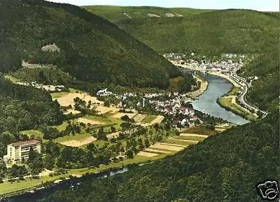 AK, Das Neckartal bei Eberbach mit Rockenau, ca. 1975