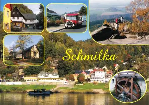 AK, Schmilka Sächs. Schweiz, sechs Abb., gestaltet, um 1998