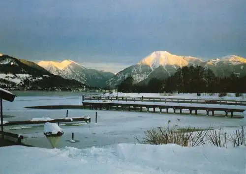 AK, Tegernsee, Wintermotiv mit Bodenschneid, Wallberg, Setzberg, 1985