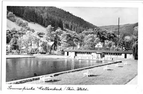 AK, Mellenbach Thür. Wald, Freibad, ca. 1953