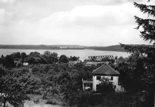 AK, Caputh bei Potsdam, Teilansicht mit Brücke, 1965