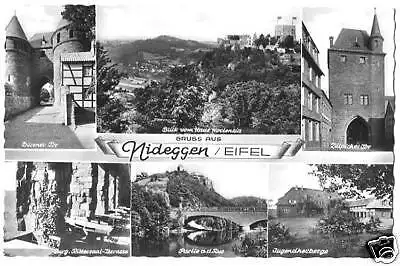 AK, Nideggen Eifel, sechs Abb., 1956